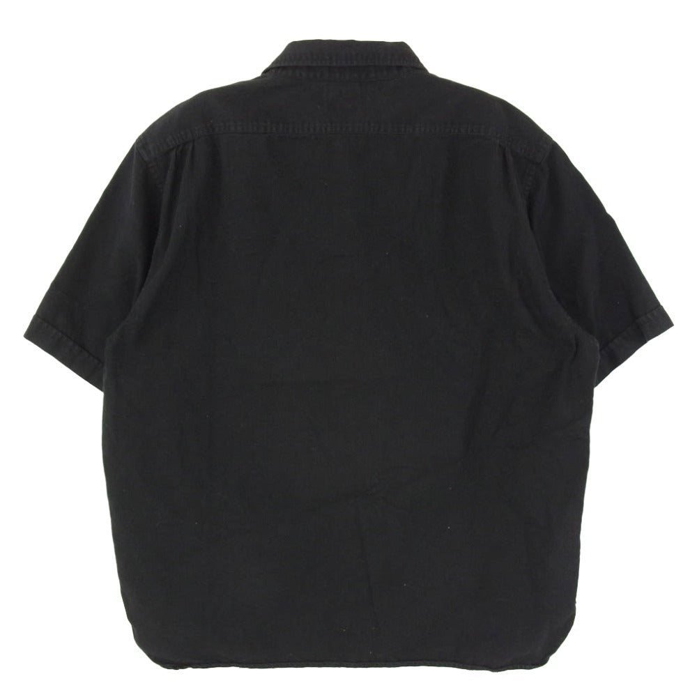 TENDERLOIN テンダーロイン ワッペン ワンポイント 半袖 ショートスリーブ ワーク シャツ ブラック系 L【中古】