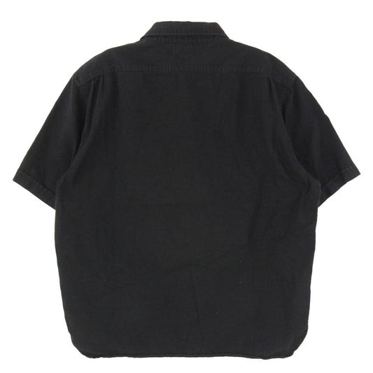 TENDERLOIN テンダーロイン ワッペン ワンポイント 半袖 ショートスリーブ ワーク シャツ ブラック系 L【中古】