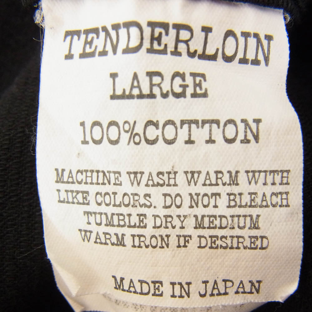 TENDERLOIN テンダーロイン ワッペン ワンポイント 半袖 ショートスリーブ ワーク シャツ ブラック系 L【中古】