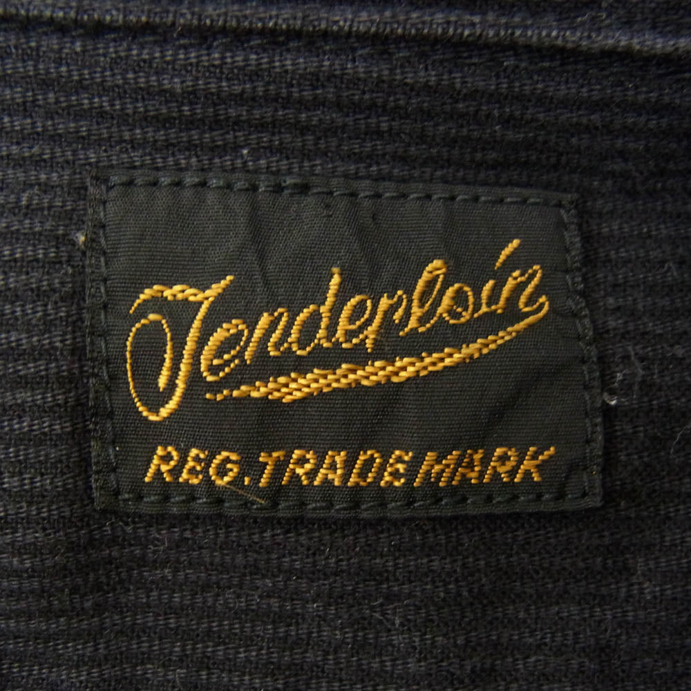 TENDERLOIN テンダーロイン ワッペン ワンポイント 長袖 ロングスリーブ コットン ワークシャツ ブラック系 L【中古】