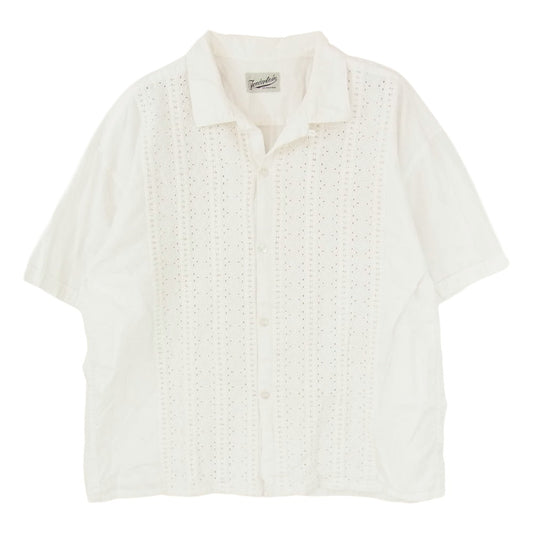 TENDERLOIN テンダーロイン SLUB EMBROIDERY SHT S/S 半袖 オープンカラー レース シャツ ホワイト系 L【中古】