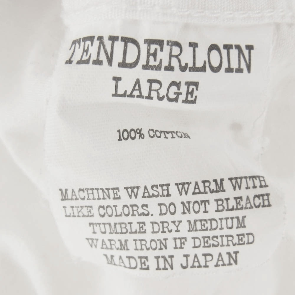 TENDERLOIN テンダーロイン SLUB EMBROIDERY SHT S/S 半袖 オープンカラー レース シャツ ホワイト系 L【中古】