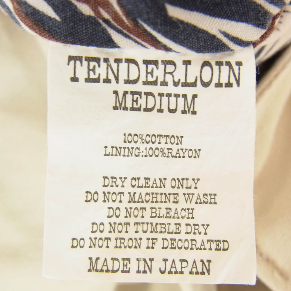 TENDERLOIN テンダーロイン 裏地ウルフ柄 コットン 3B テーラード ジャケット オフホワイト系 M【中古】