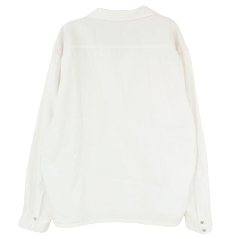 TENDERLOIN テンダーロイン T-WESTERN オープンカラー ウエスタン ピケ 長袖 ワーク シャツ ホワイト系 XL【中古】