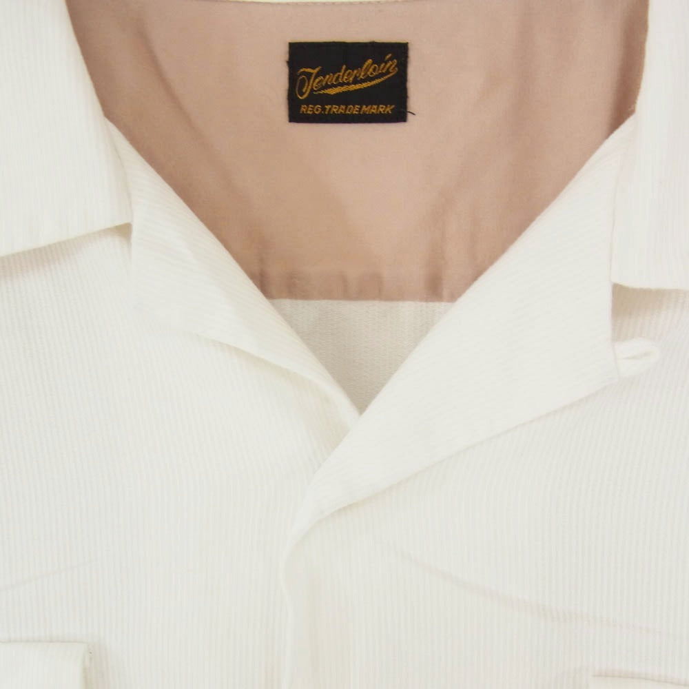 TENDERLOIN テンダーロイン T-WESTERN オープンカラー ウエスタン ピケ 長袖 ワーク シャツ ホワイト系 XL【中古】