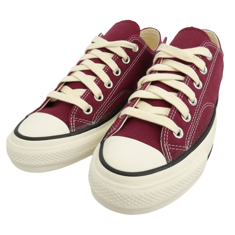 CONVERSE コンバース 1AD811 ADDICT アディクト CHUCK TAYLOR CANVAS OX チャックテイラー キャンバス オックス ローカット スニーカー エンジ系 ホワイト系 26.5cm【美品】【中古】