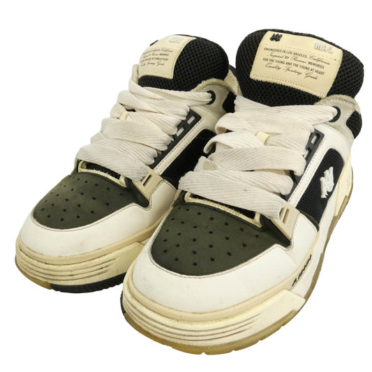 AMIRI アミリ AMFOSR1097-087 MA-1 SNEAKERS ハウス ロゴ ダブルシューレース スニーカー ホワイト系 ブラック系 42【中古】