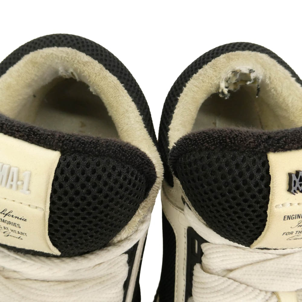 AMIRI アミリ AMFOSR1097-087 MA-1 SNEAKERS ハウス ロゴ ダブルシューレース スニーカー ホワイト系 ブラック系 42【中古】