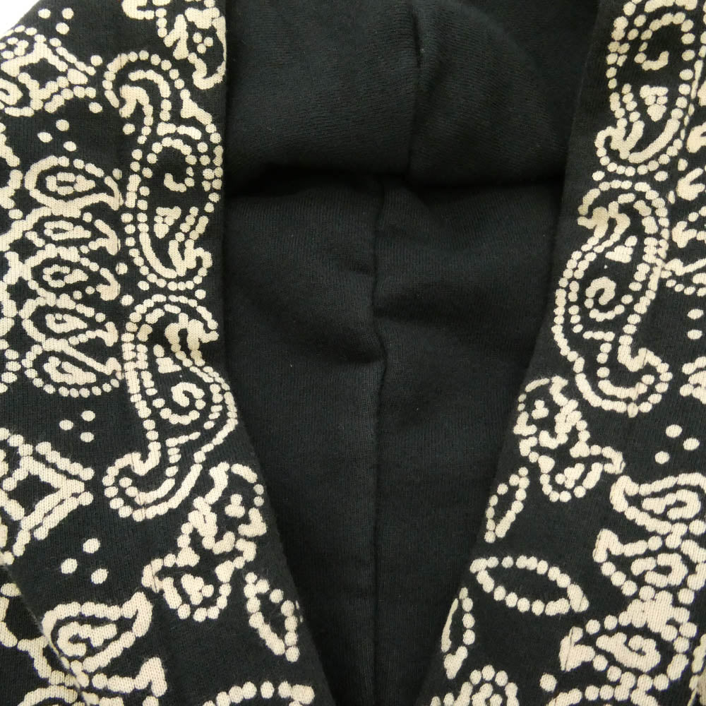 AMIRI アミリ AMI-17216U00CL Bandana Bleach Pullover Parka バンダナ ペイズリー ブリーチ プルオーバー スウェット パーカー フーディー ブラック系 M【中古】