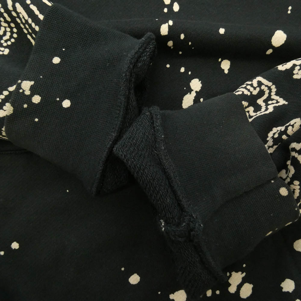 AMIRI アミリ AMI-17216U00CL Bandana Bleach Pullover Parka バンダナ ペイズリー ブリーチ プルオーバー スウェット パーカー フーディー ブラック系 M【中古】