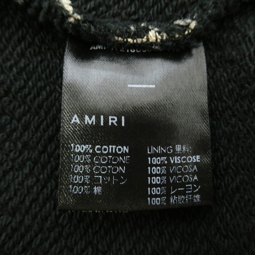 AMIRI アミリ AMI-17216U00CL Bandana Bleach Pullover Parka バンダナ ペイズリー ブリーチ プルオーバー スウェット パーカー フーディー ブラック系 M【中古】
