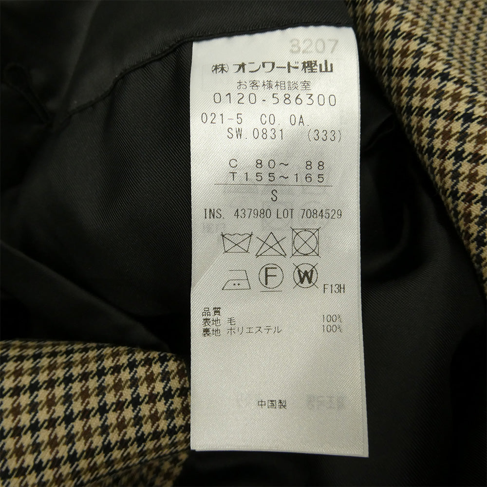 ジェイプレス　 COOASW0831 千鳥柄 ステンカラー ロング コート マルチカラー系 S【中古】