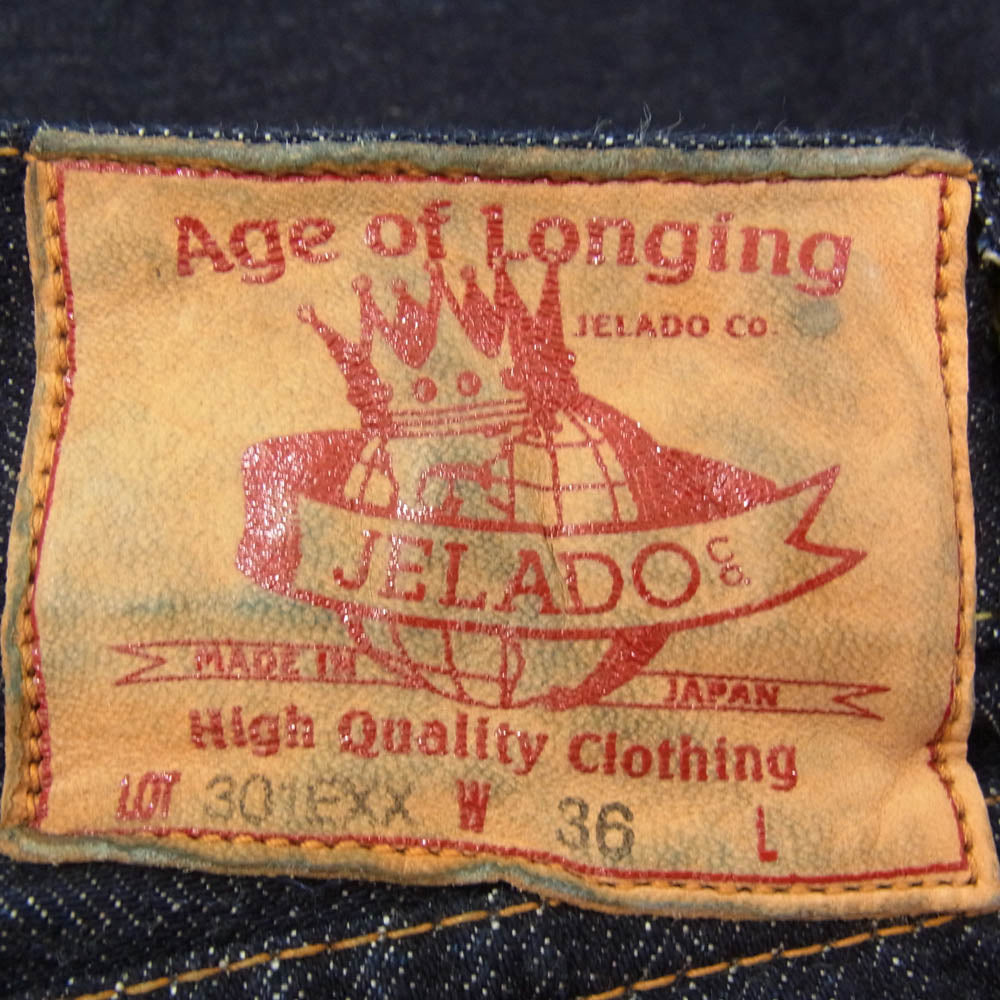 JELADO ジェラード JP94301E 301EXX Age of Longing Black tag 黒タグ デニム パンツ ジーンズ インディゴブルー系 36【新古品】【未使用】【中古】