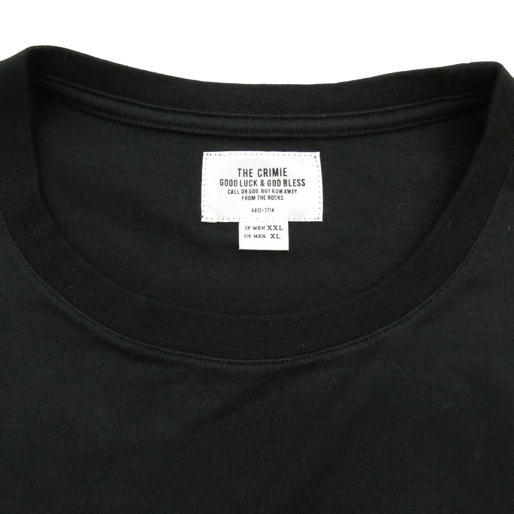 CRIMIE クライミー CR1-02A1-CS17 フロント ロゴ プリント 半袖 Tシャツ カットソー ブラック系 XXL【中古】