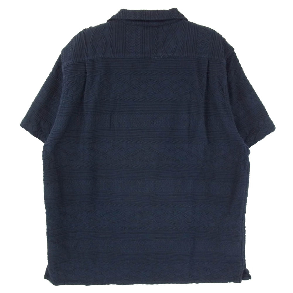 CRIMIE クライミー CR01-02L1-SS30 オープンカラー コットン 半袖 開襟 シャツ ネイビー系 XL【中古】