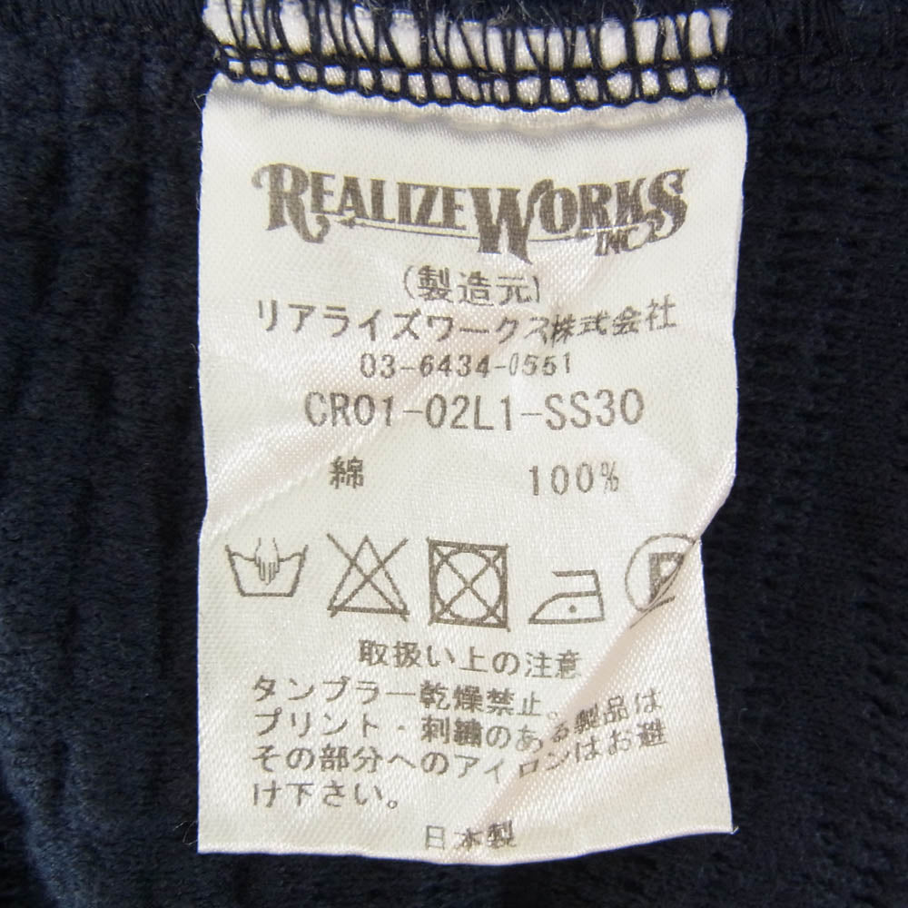 CRIMIE クライミー CR01-02L1-SS30 オープンカラー コットン 半袖 開襟 シャツ ネイビー系 XL【中古】