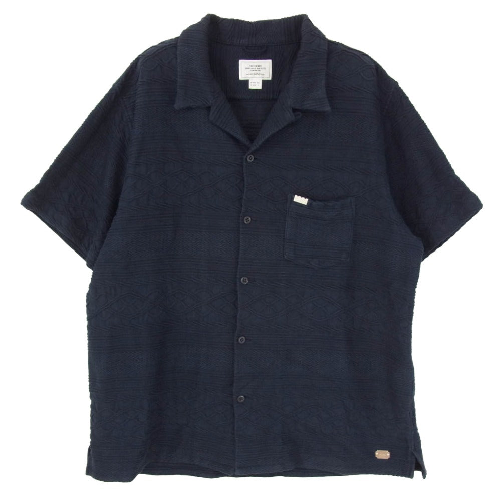 CRIMIE クライミー CR01-02L1-SS30 オープンカラー コットン 半袖 開襟 シャツ ネイビー系 XL【中古】