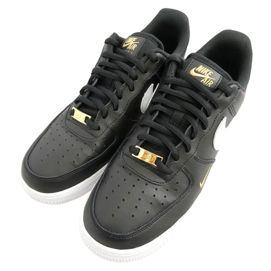 NIKE ナイキ CZ0270-001 Women's Air Force 1 Low 07 Essential Gold Mini Swoosh ウィメンズ エアフォース1 ロー 07 エッセンシャル ローカット スニーカー ブラック系 27cm【中古】