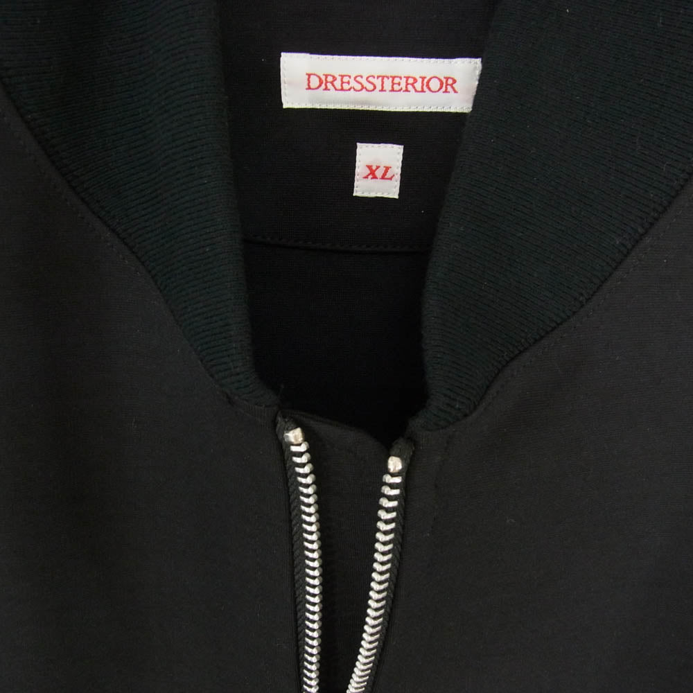 DRESSTERIOR ドレステリア ストレッチポンチ MA-1 ジップアップ ジャケット ブラック系 XL【中古】