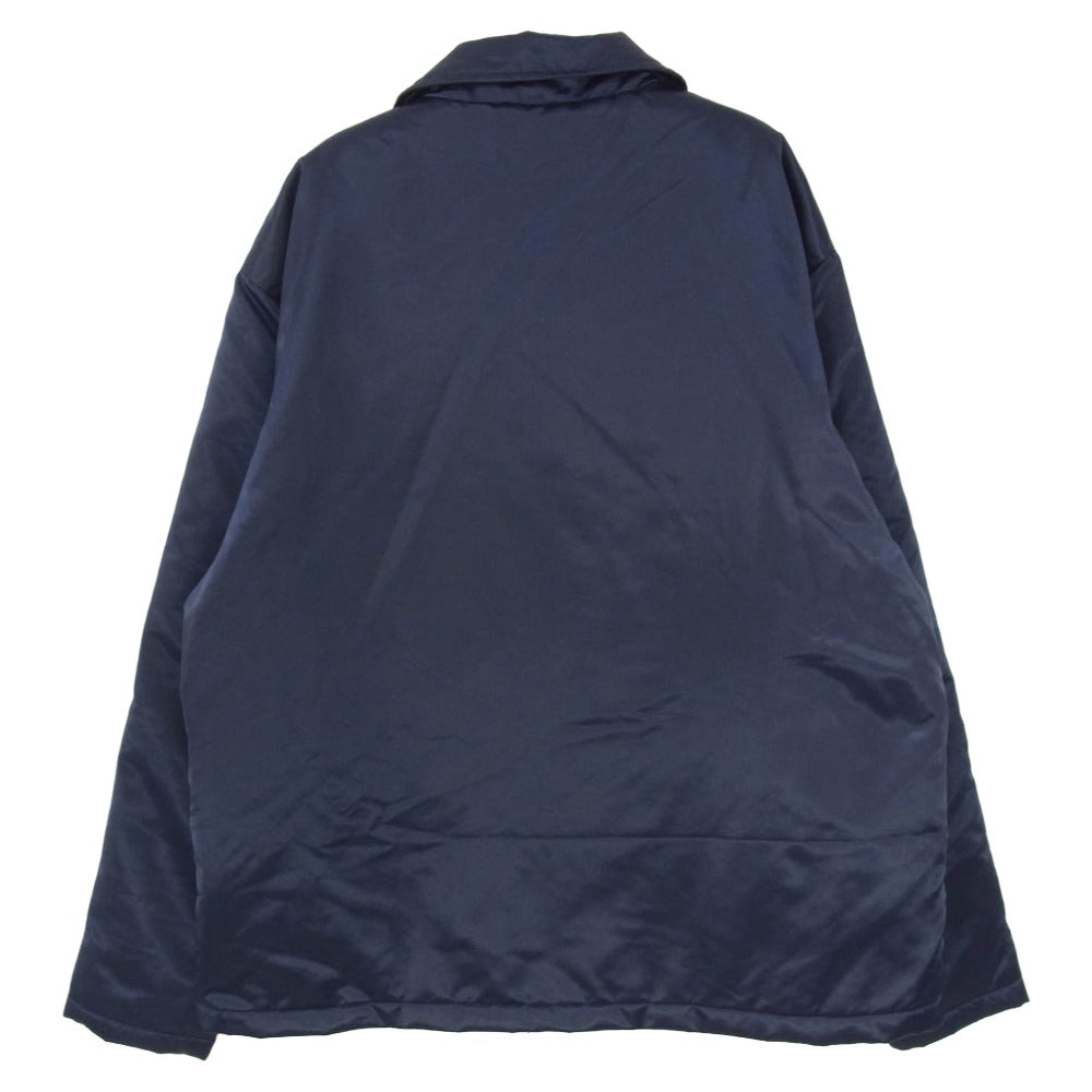 KITH キス Satin Coaches Jacket 裏地キルティング サテン ナイロン コーチ ジャケット ネイビー系 L【中古】