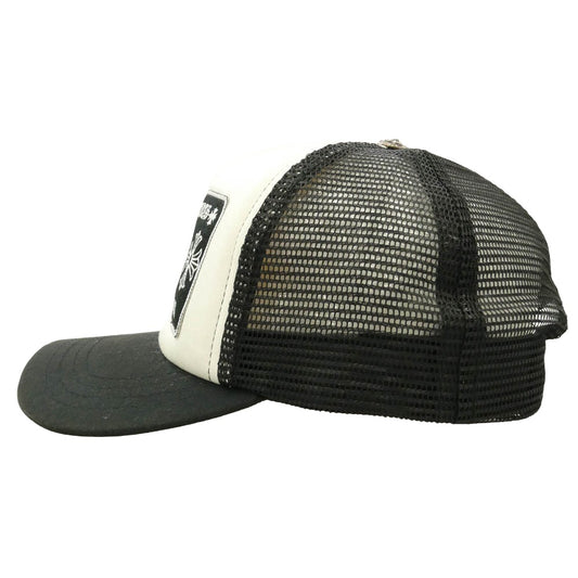 CHROME HEARTS クロムハーツ（原本無） TRUCKER CAP トラッカーキャップ CHパッチ クロスボール付 帽子 ブラック系 53-60【中古】