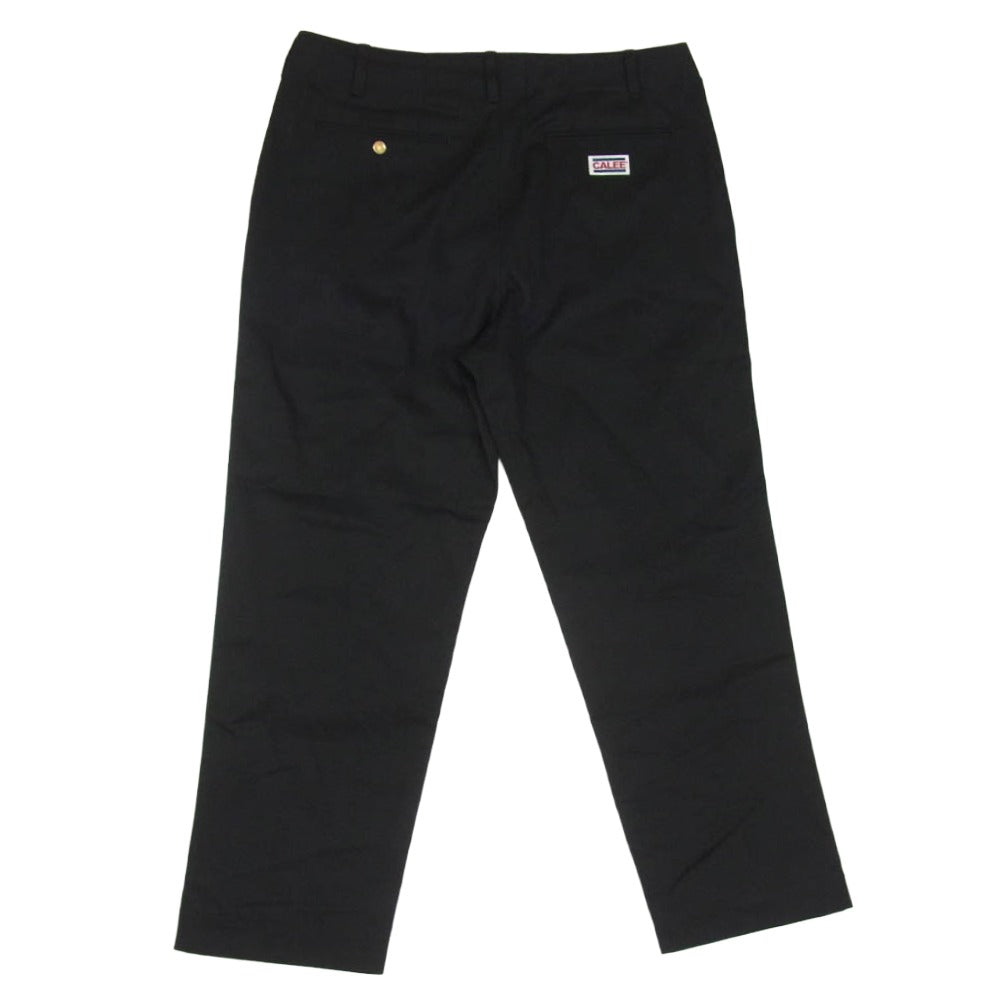CALEE キャリー 03-6418-6033 T/C TWILL CHINO TROUSERS ストレート チノ トラウザー パンツ ブラック系 XL【中古】