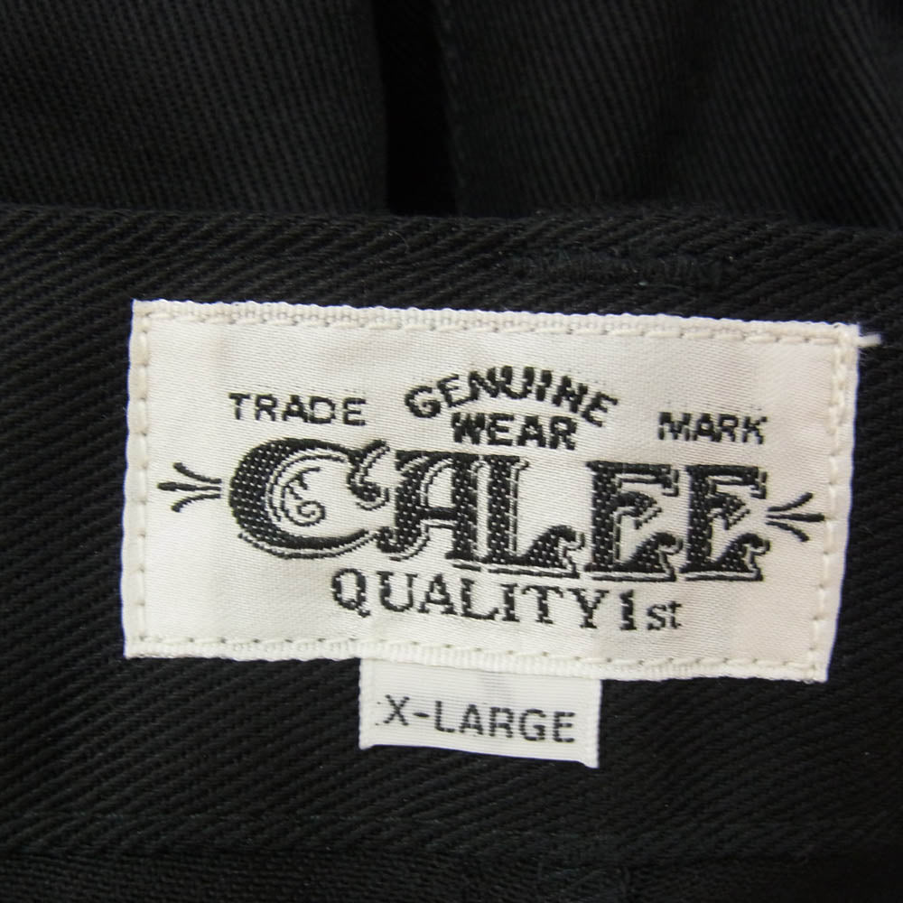 CALEE キャリー 03-6418-6033 T/C TWILL CHINO TROUSERS ストレート チノ トラウザー パンツ ブラック系 XL【中古】