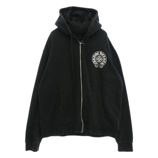 CHROME HEARTS クロムハーツ（原本無） SWTSHRT HD ZIP OSAKA 大阪限定 ホースシュープリント ダガー ジップ パーカー フーディー ブラック系 L【中古】