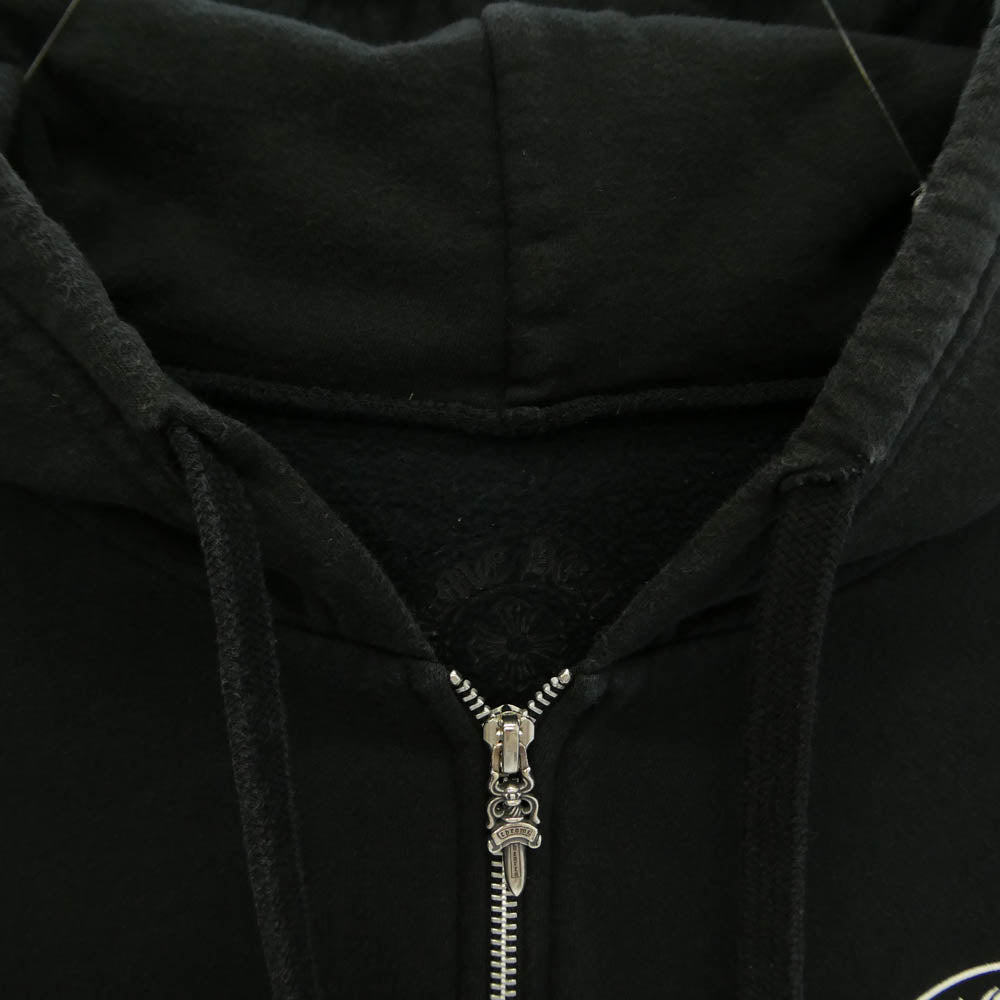 CHROME HEARTS クロムハーツ（原本無） SWTSHRT HD ZIP OSAKA 大阪限定 ホースシュープリント ダガー ジップ パーカー フーディー ブラック系 L【中古】