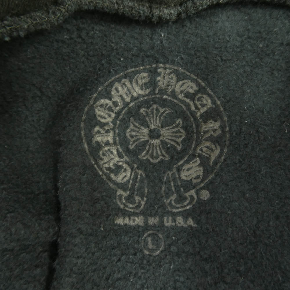 CHROME HEARTS クロムハーツ（原本無） SWTSHRT HD ZIP OSAKA 大阪限定 ホースシュープリント ダガー ジップ パーカー フーディー ブラック系 L【中古】