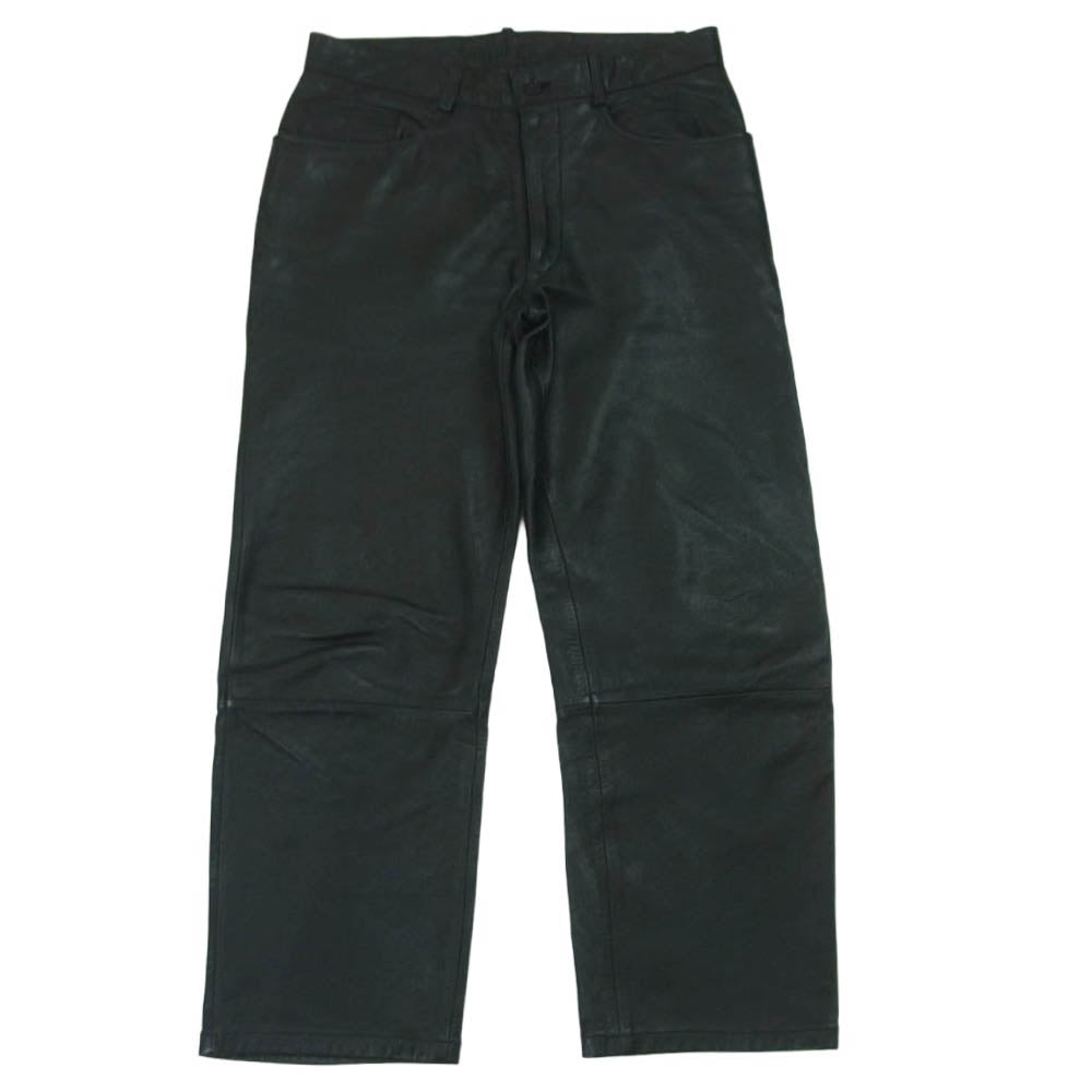 Paul Smith ポール・スミス cowhide 4ポケット 牛革 レザー パンツ ブラック系 30【中古】