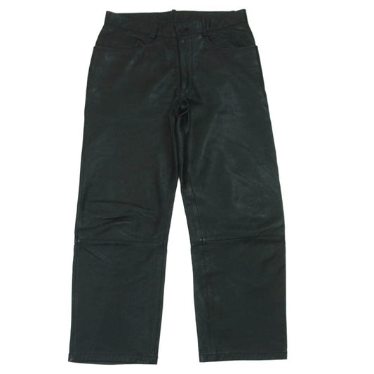 Paul Smith ポール・スミス cowhide 4ポケット 牛革 レザー パンツ ブラック系 30【中古】