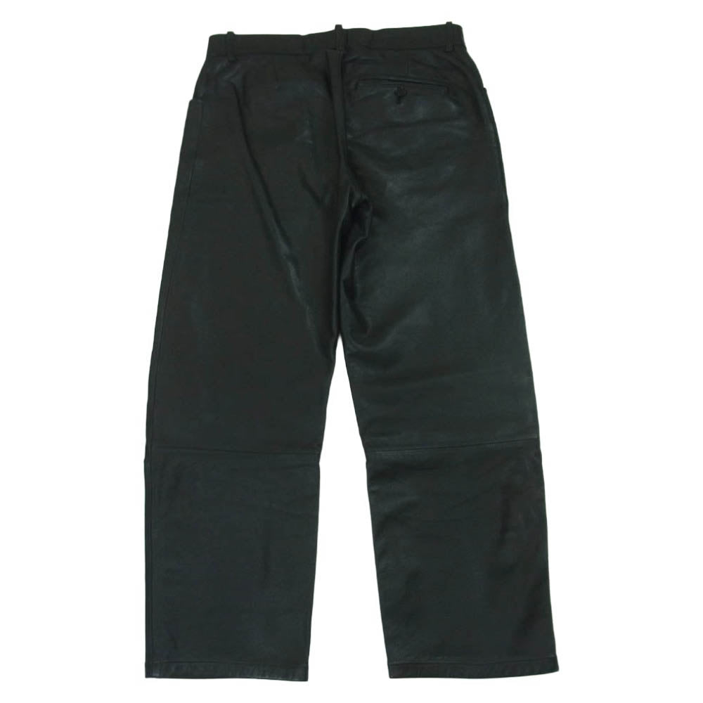 Paul Smith ポール・スミス cowhide 4ポケット 牛革 レザー パンツ ブラック系 30【中古】