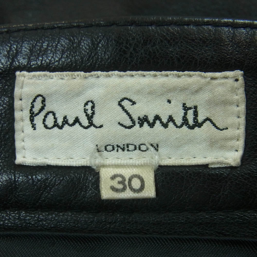 Paul Smith ポール・スミス cowhide 4ポケット 牛革 レザー パンツ ブラック系 30【中古】