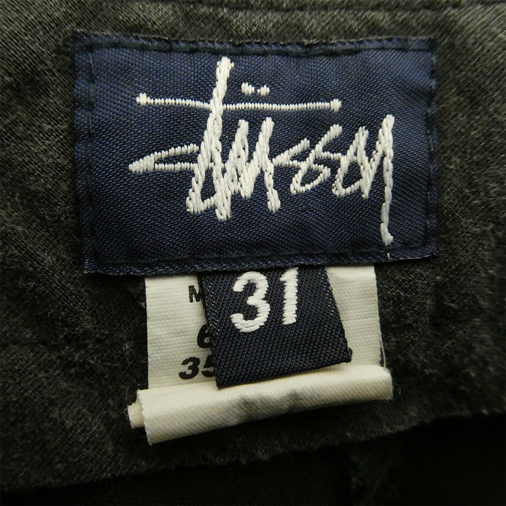 STUSSY ステューシー 90s USA製 紺タグ OLD オールド チノ ショーツ ブラック系 31【中古】