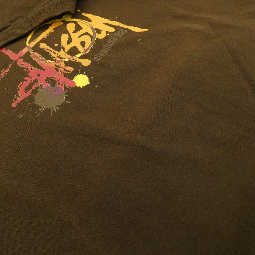 STUSSY ステューシー 00s USA製 紺タグ OLD オールド Ink Splatter tee グラフィック Tシャツ ブラウン系 M【中古】