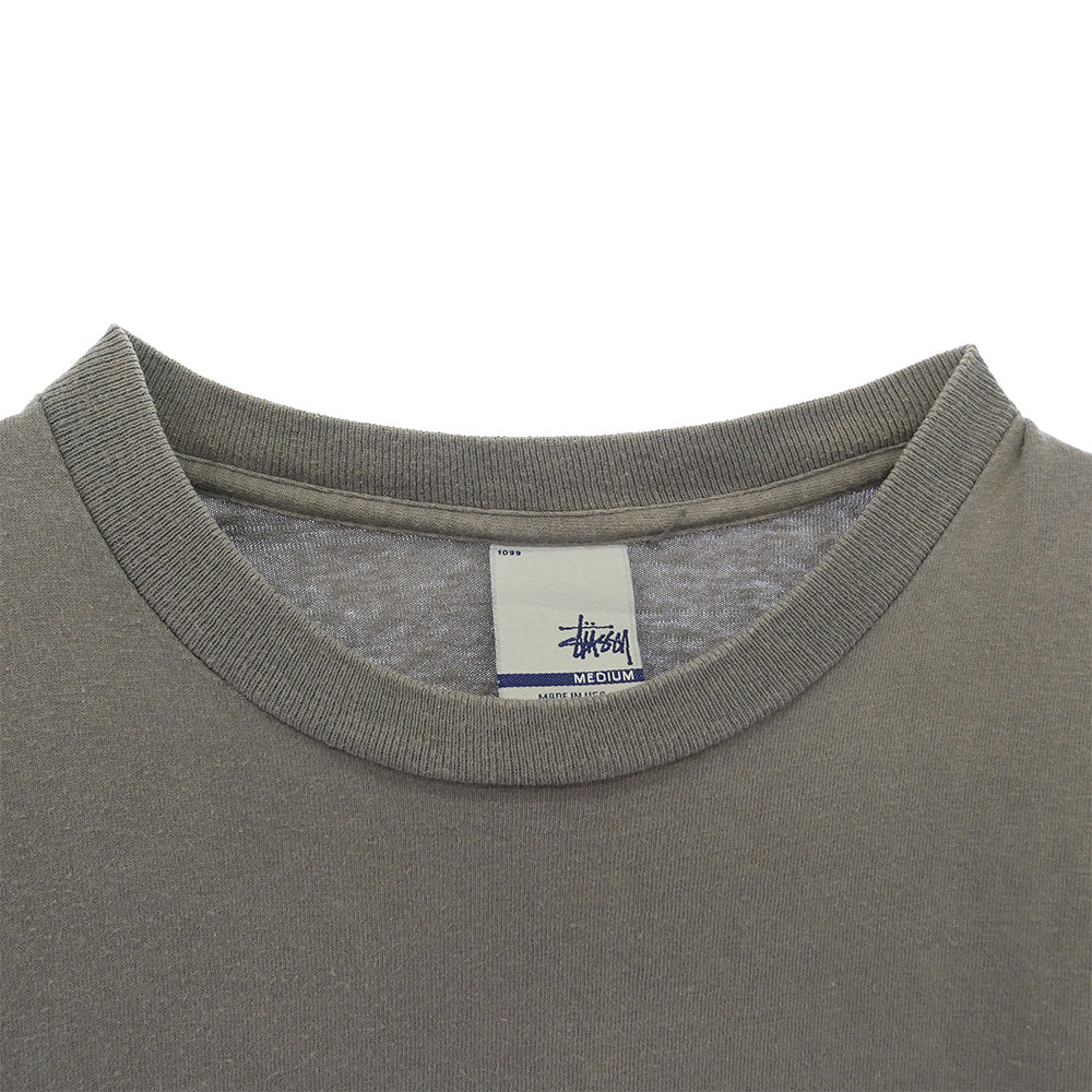 STUSSY ステューシー WTAPS ダブルタップス 90s USA製 銀タグ OLD オールド Drip Technique Tee グラフィック Tシャツ グレー系 M【中古】