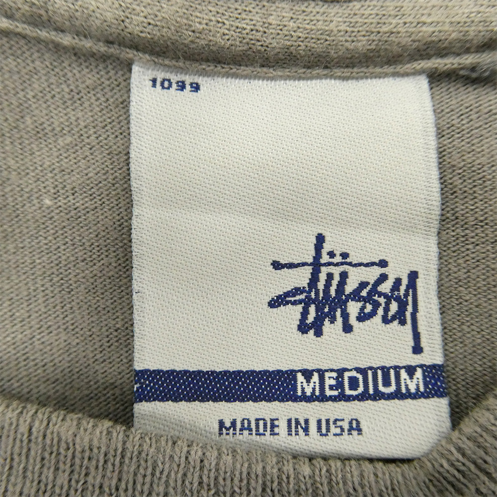 STUSSY ステューシー WTAPS ダブルタップス 90s USA製 銀タグ OLD オールド Drip Technique Tee グラフィック Tシャツ グレー系 M【中古】