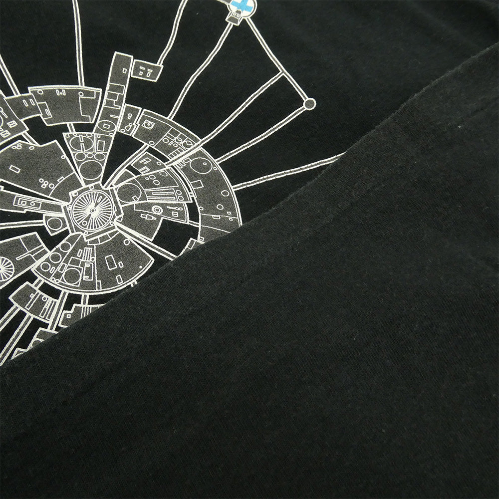 STUSSY ステューシー 90s 紺タグ OLD オールド moonbase tee グラフィック Tシャツ ブラック系 M【中古】