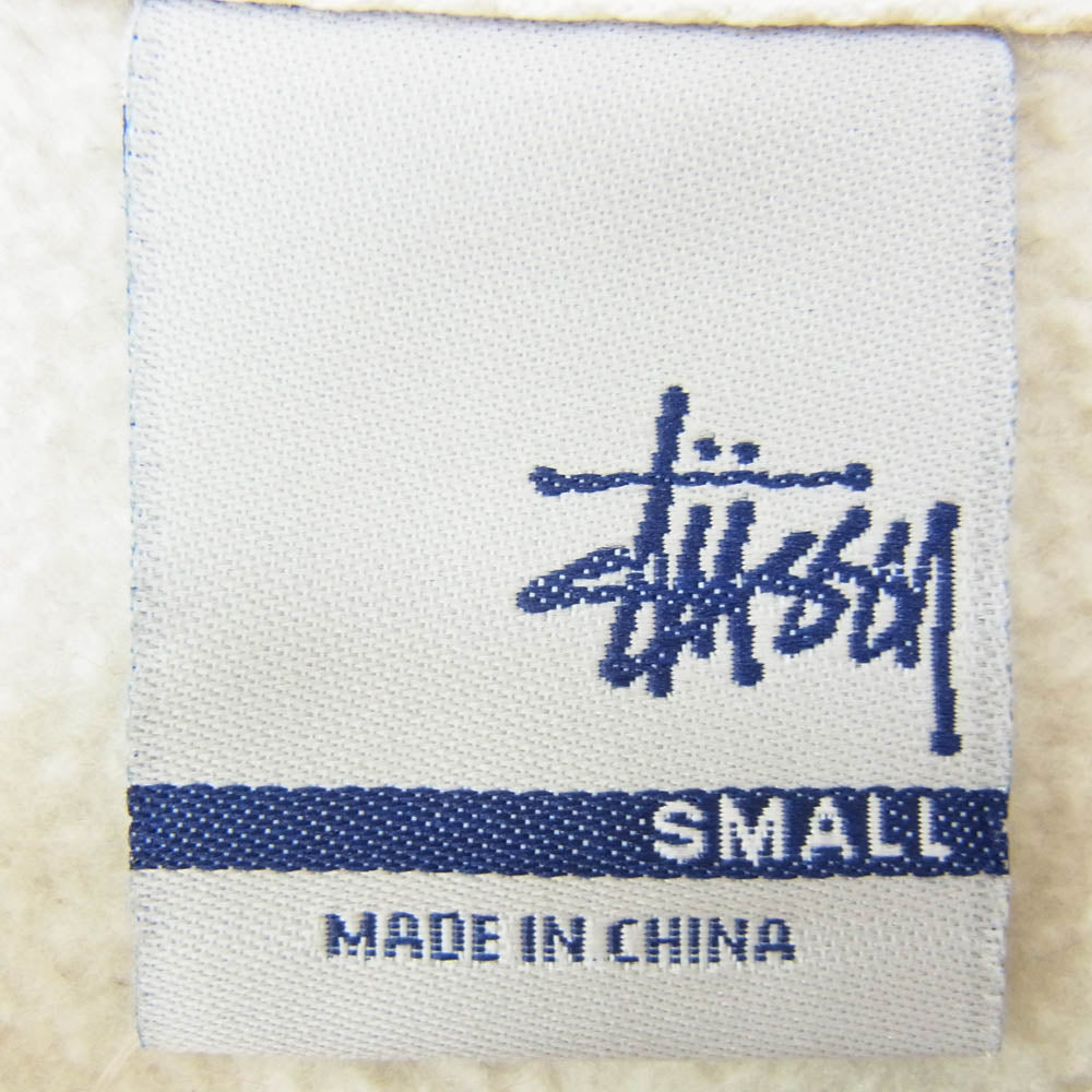 STUSSY ステューシー 90s OLD オールド 銀タグ アーチロゴ クルーネック トレーナー スウェット ベージュ系 S【中古】