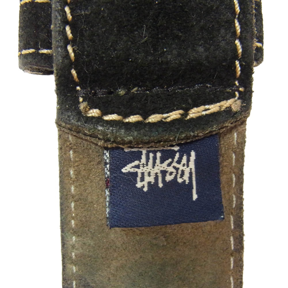 STUSSY ステューシー 90s 00s OLD SUEDE BELT オールド スエード ベルト ブラック系【中古】