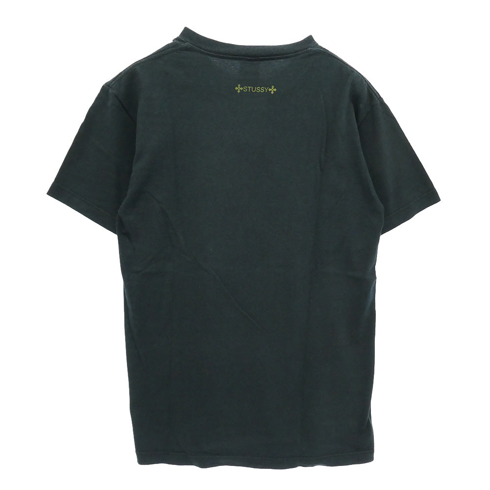 STUSSY ステューシー 90s USA製 紺タグ OLD オールド MONOGRAM SKATE MAN TEE グラフィック Tシャツ ネイビー系 S【中古】