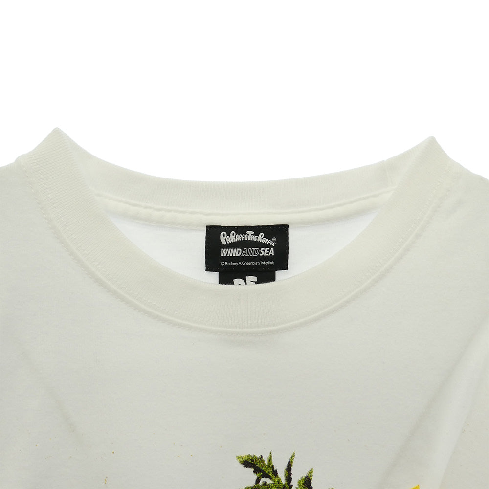 WIND AND SEA ウィンダンシー WDS-C-PRS-25-Q4-CS-07 × PARAPPA x DE LA SOUL パラッパラッパー デラソウル フロント フォトプリント Tシャツ 半袖カットソー ホワイト系 M【中古】