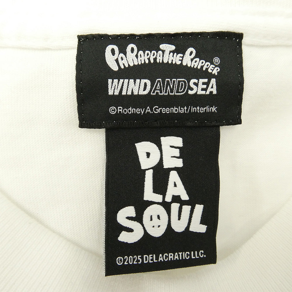 WIND AND SEA ウィンダンシー WDS-C-PRS-25-Q4-CS-07 × PARAPPA x DE LA SOUL パラッパラッパー デラソウル フロント フォトプリント Tシャツ 半袖カットソー ホワイト系 M【中古】