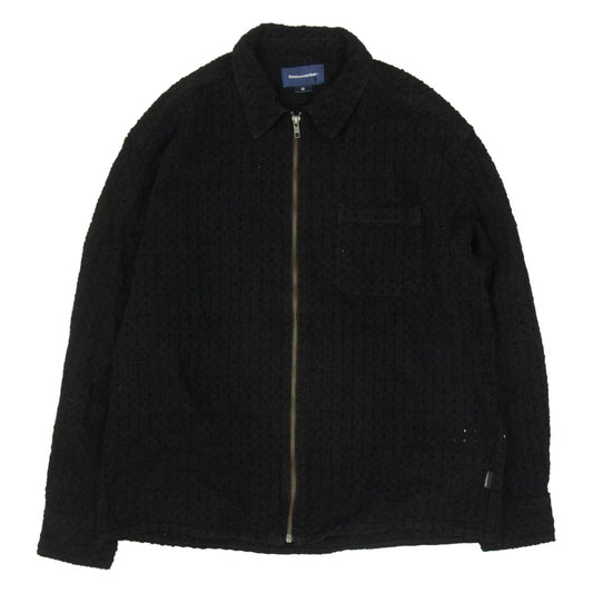 ディスイズネバーザット TN243DSHTL02 Damaged Denim Shirt Jacket ダメージ加工 デニム ジップアップジャケット ブラック系 M【中古】