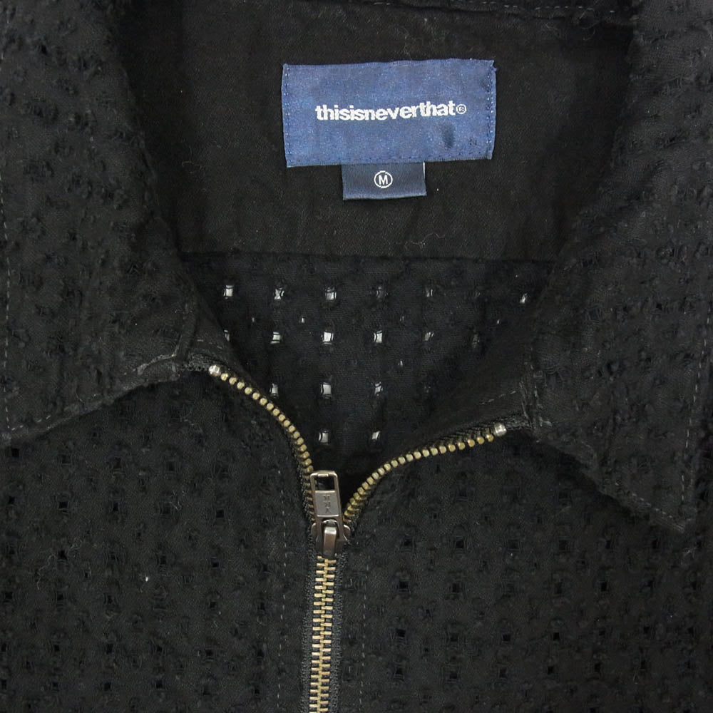 ディスイズネバーザット TN243DSHTL02 Damaged Denim Shirt Jacket ダメージ加工 デニム ジップアップジャケット ブラック系 M【中古】