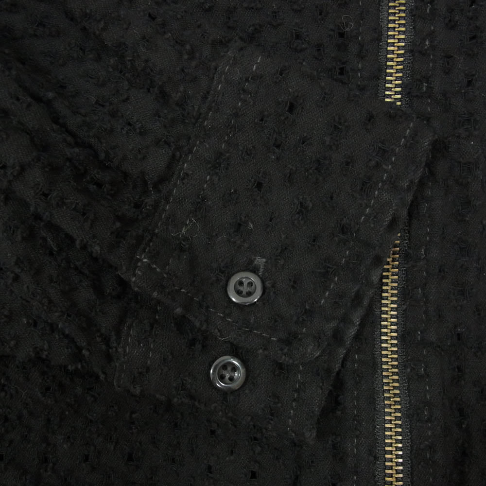 ディスイズネバーザット TN243DSHTL02 Damaged Denim Shirt Jacket ダメージ加工 デニム ジップアップジャケット ブラック系 M【中古】