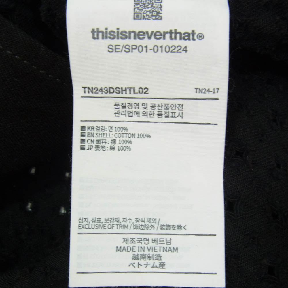 ディスイズネバーザット TN243DSHTL02 Damaged Denim Shirt Jacket ダメージ加工 デニム ジップアップジャケット ブラック系 M【中古】