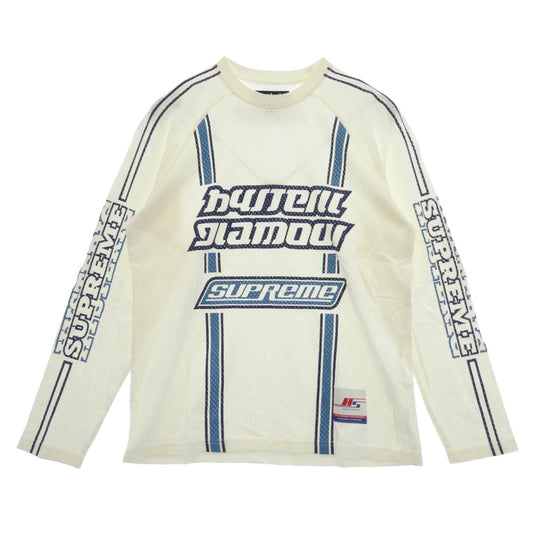 Supreme シュプリーム HYSTERIC GLAMOUR ヒステリックグラマー 24AW x HYSTERIC GLAMOUR Mesh L/S Top ヒステリックグラマー メッシュ ロングスリーブ トップ 長袖 Tシャツ カットソー オフホワイト系 ブルー系 M【中古】