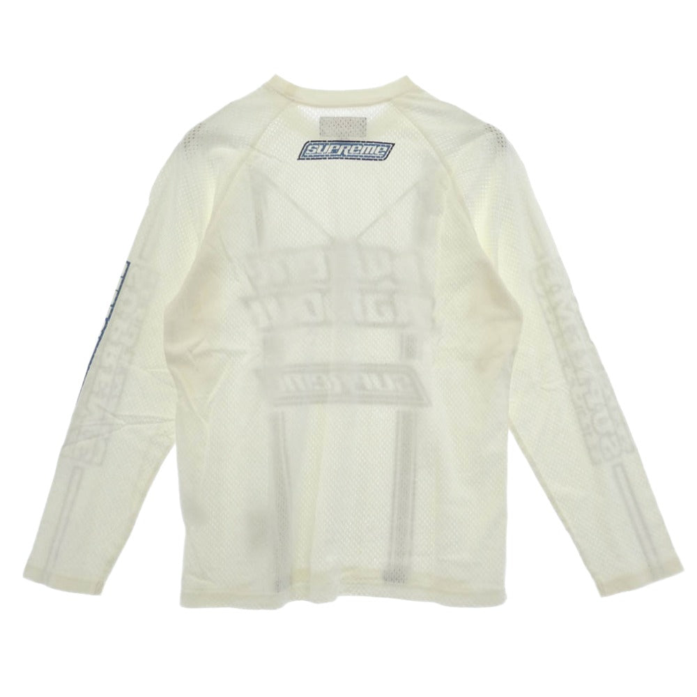 Supreme シュプリーム HYSTERIC GLAMOUR ヒステリックグラマー 24AW x HYSTERIC GLAMOUR Mesh L/S Top ヒステリックグラマー メッシュ ロングスリーブ トップ 長袖 Tシャツ カットソー オフホワイト系 ブルー系 M【中古】
